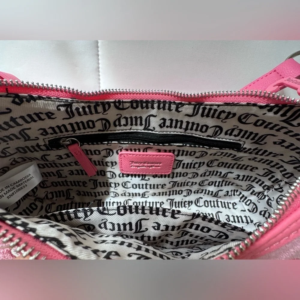 Juicy Couture Vibrant Pink Embroidered Y2K Shoulder Bag